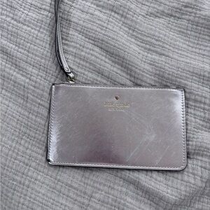 Kate Spade Metallic Silver Clutch